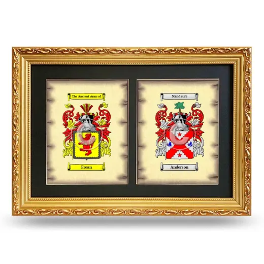 Double Coat of Arms Framed - Gold