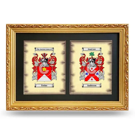 Double Coat of Arms Framed - Gold