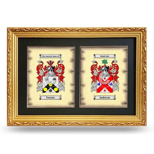 Double Coat of Arms Framed - Gold