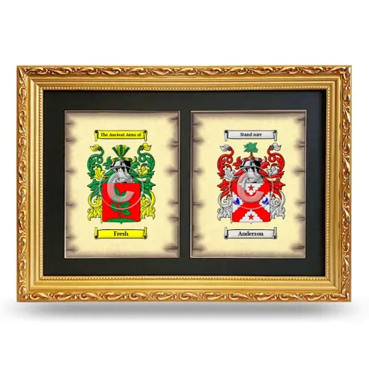 Double Coat of Arms Framed - Gold