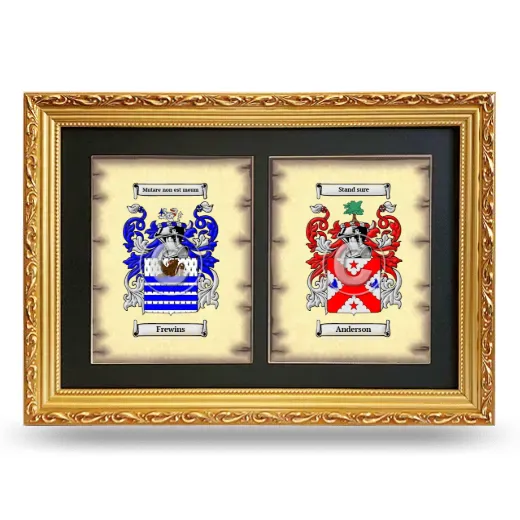 Double Coat of Arms Framed - Gold