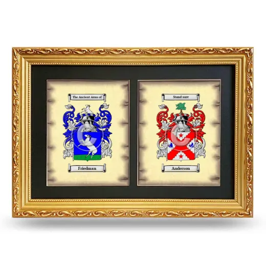 Double Coat of Arms Framed - Gold
