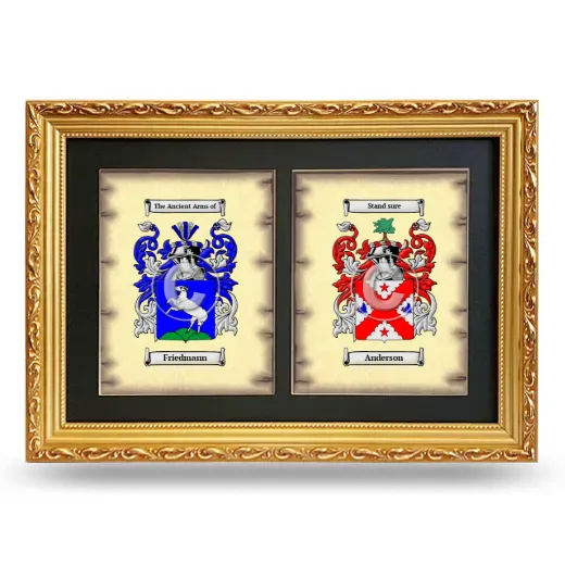 Double Coat of Arms Framed - Gold
