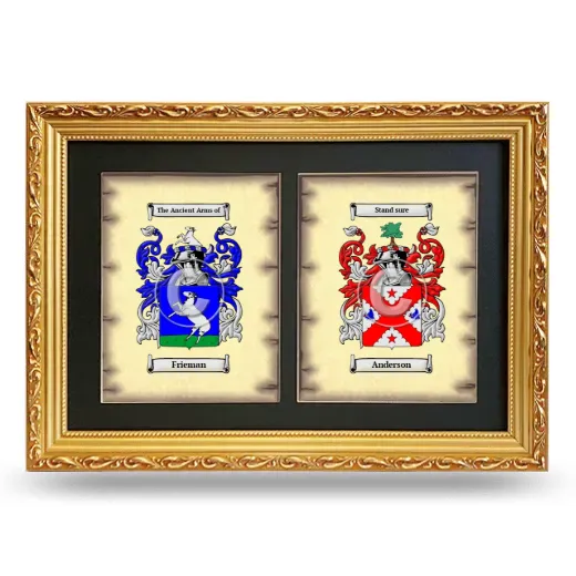 Double Coat of Arms Framed - Gold