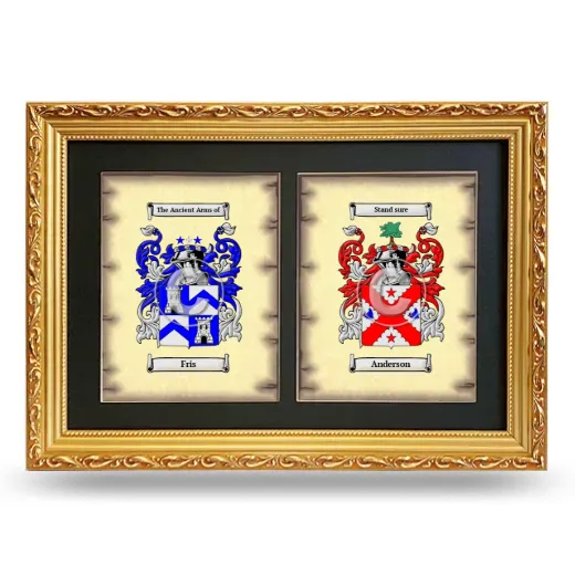 Double Coat of Arms Framed - Gold