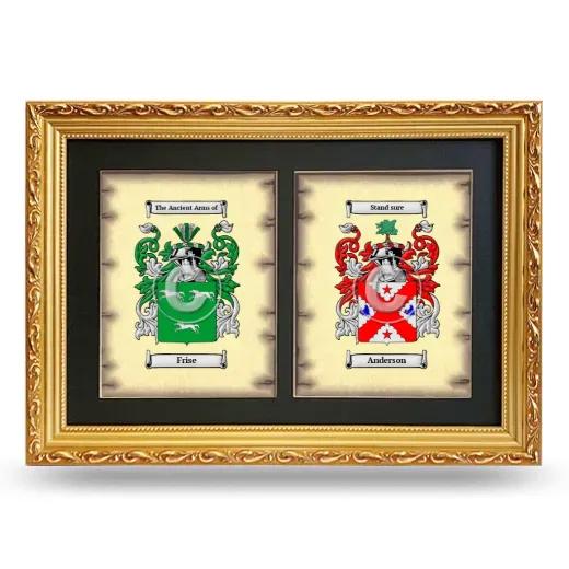 Double Coat of Arms Framed - Gold