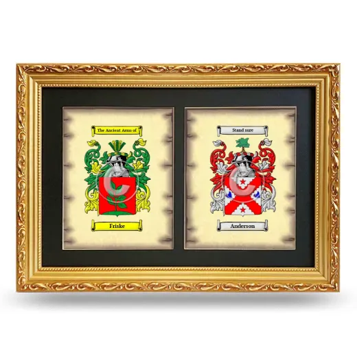 Double Coat of Arms Framed - Gold