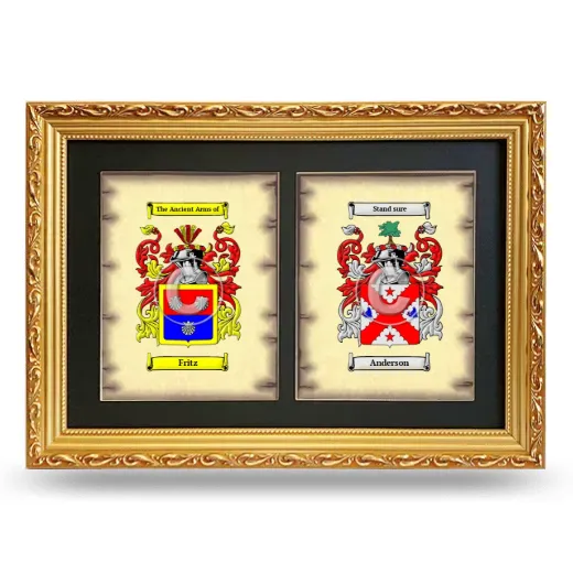 Double Coat of Arms Framed - Gold