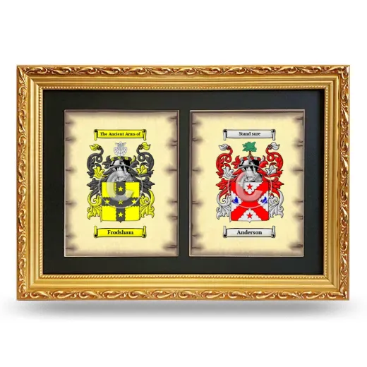 Double Coat of Arms Framed - Gold