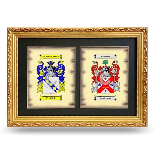 Double Coat of Arms Framed - Gold