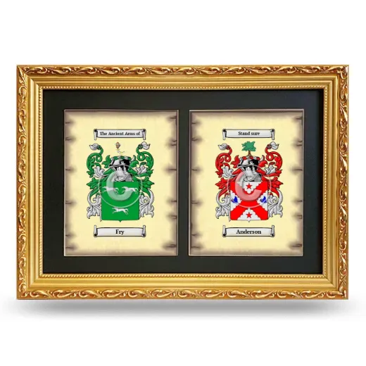 Double Coat of Arms Framed - Gold