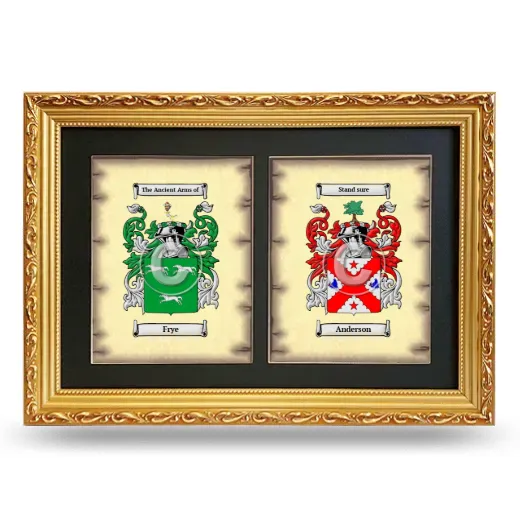Double Coat of Arms Framed - Gold
