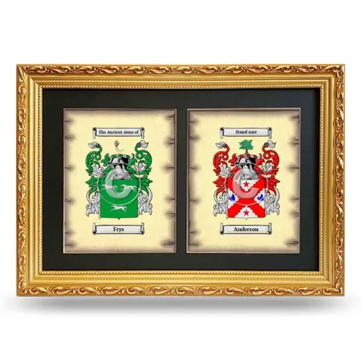Double Coat of Arms Framed - Gold