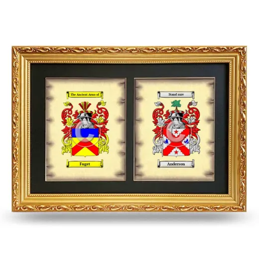 Double Coat of Arms Framed - Gold
