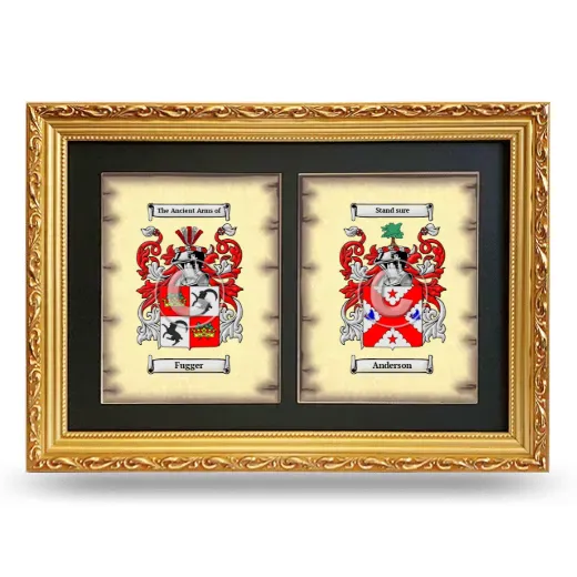 Double Coat of Arms Framed - Gold