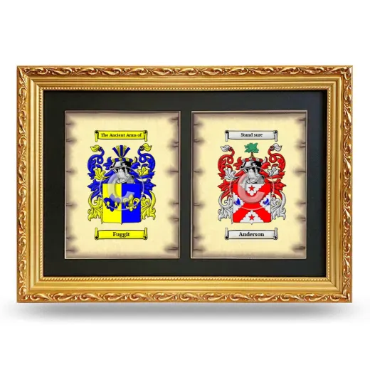 Double Coat of Arms Framed - Gold