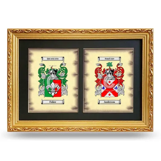 Double Coat of Arms Framed - Gold