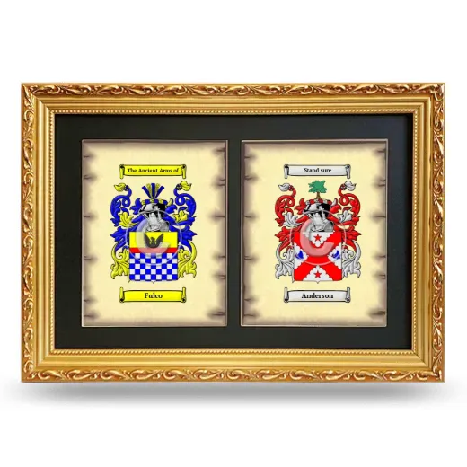 Double Coat of Arms Framed - Gold