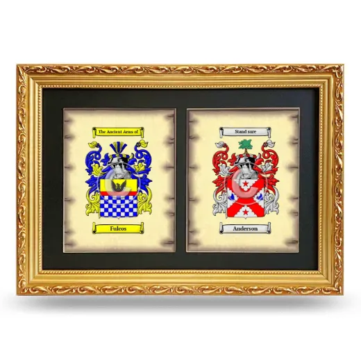 Double Coat of Arms Framed - Gold