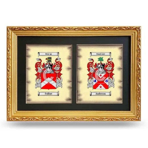 Double Coat of Arms Framed - Gold