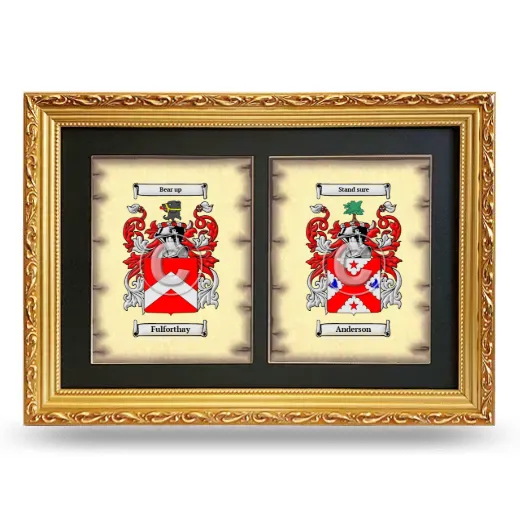 Double Coat of Arms Framed - Gold