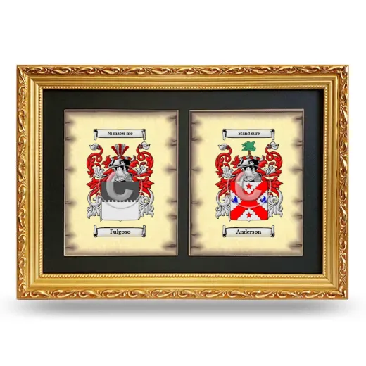 Double Coat of Arms Framed - Gold