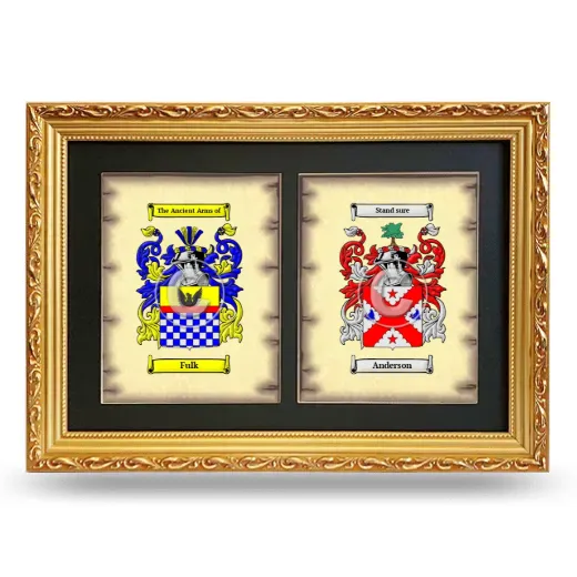 Double Coat of Arms Framed - Gold