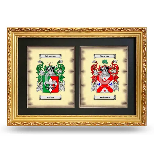 Double Coat of Arms Framed - Gold