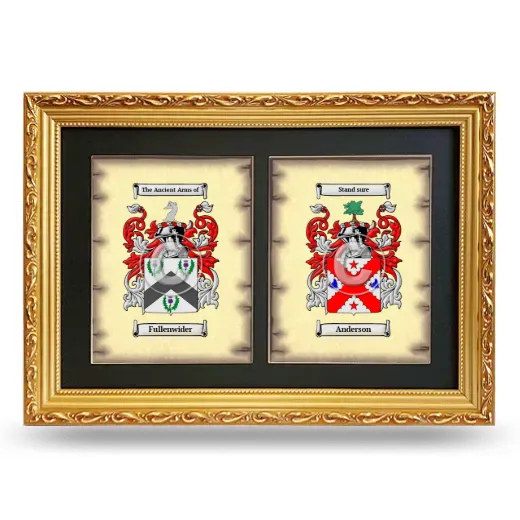 Double Coat of Arms Framed - Gold
