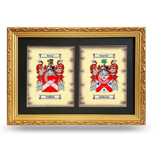 Double Coat of Arms Framed - Gold