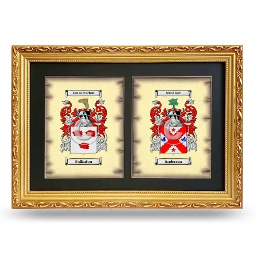 Double Coat of Arms Framed - Gold