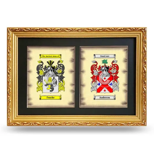 Double Coat of Arms Framed - Gold