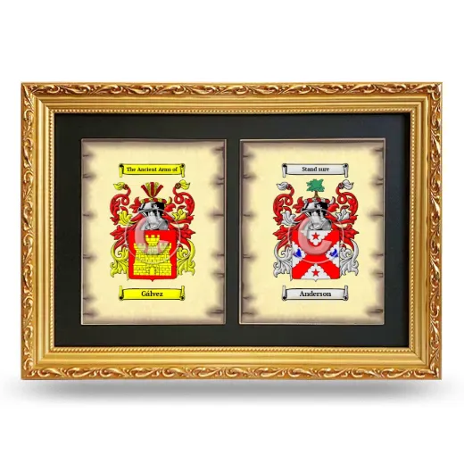 Double Coat of Arms Framed - Gold