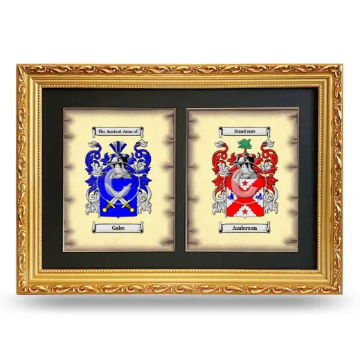 Double Coat of Arms Framed - Gold