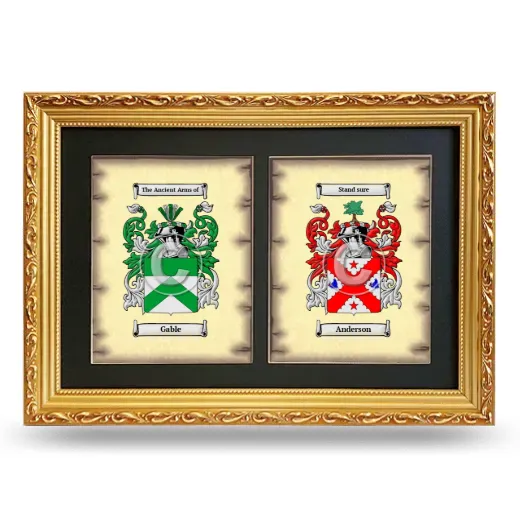 Double Coat of Arms Framed - Gold