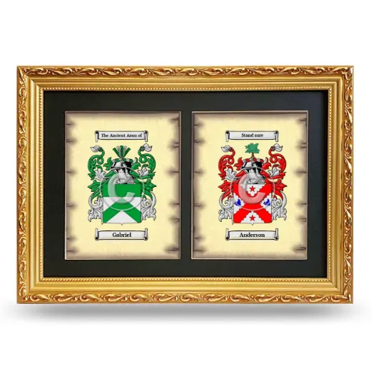 Double Coat of Arms Framed - Gold