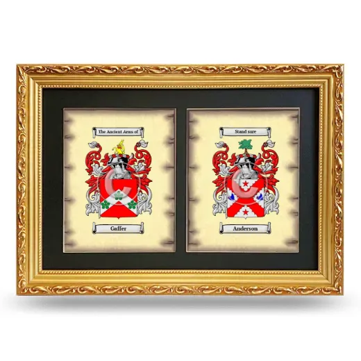 Double Coat of Arms Framed - Gold