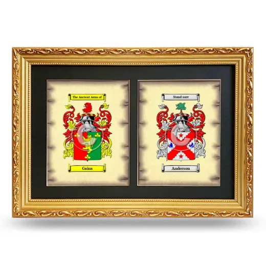 Double Coat of Arms Framed - Gold