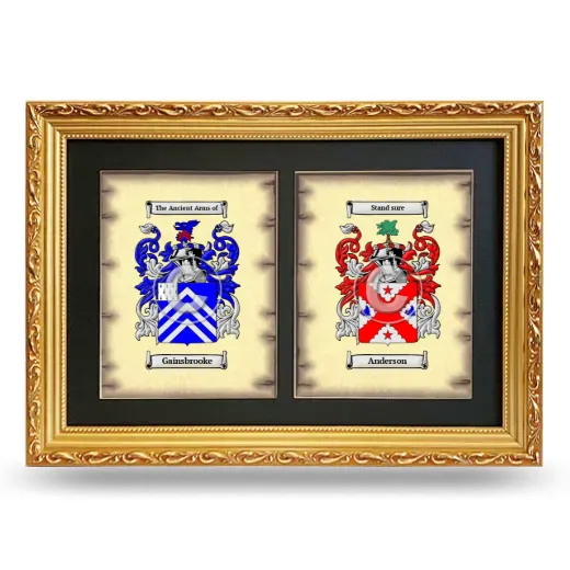 Double Coat of Arms Framed - Gold