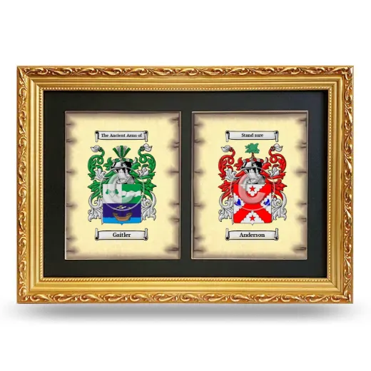 Double Coat of Arms Framed - Gold