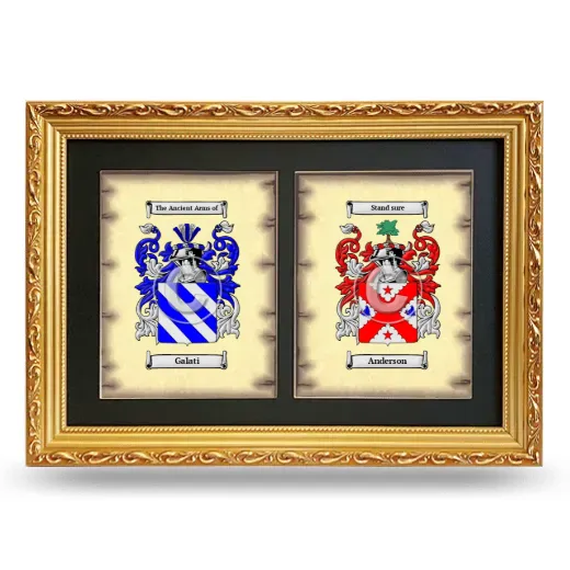 Double Coat of Arms Framed - Gold