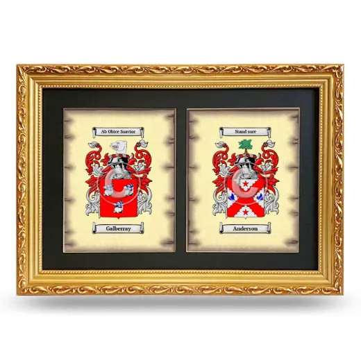 Double Coat of Arms Framed - Gold