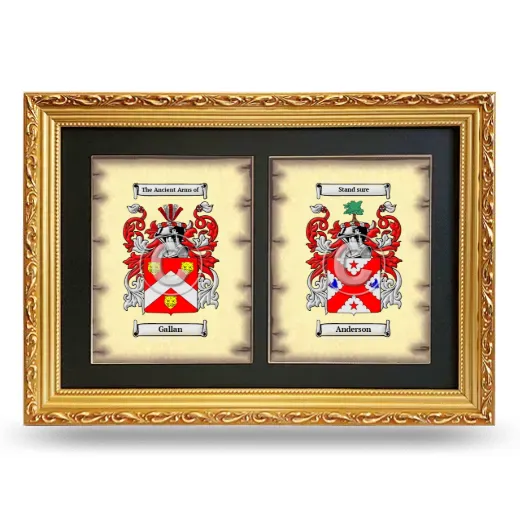 Double Coat of Arms Framed - Gold