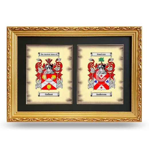 Double Coat of Arms Framed - Gold