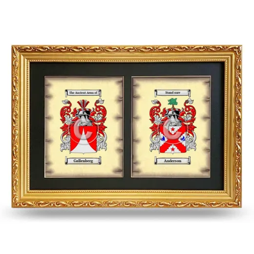 Double Coat of Arms Framed - Gold