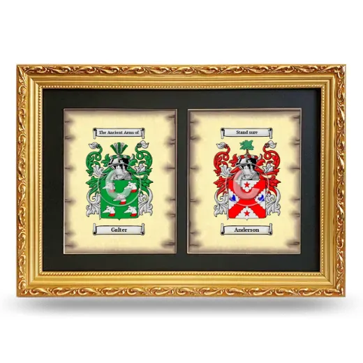 Double Coat of Arms Framed - Gold