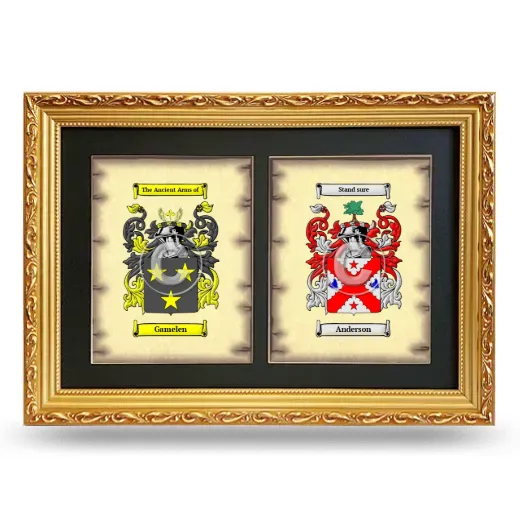 Double Coat of Arms Framed - Gold