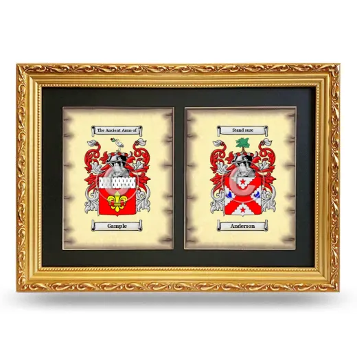 Double Coat of Arms Framed - Gold