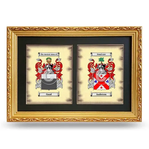 Double Coat of Arms Framed - Gold