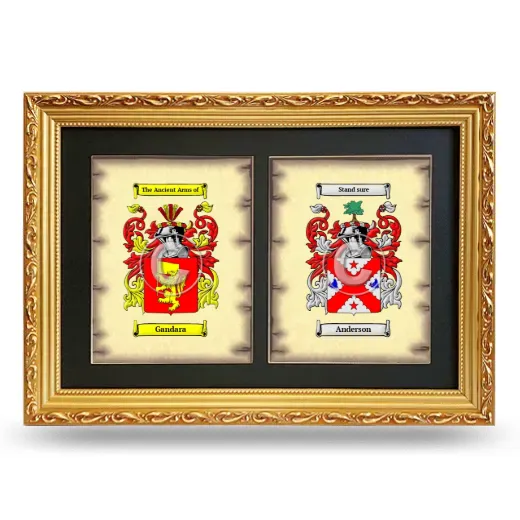 Double Coat of Arms Framed - Gold